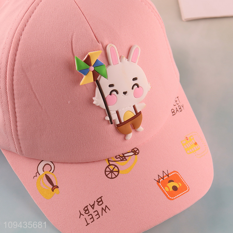 China products pink rabbit kids baseball cap peaked hat
