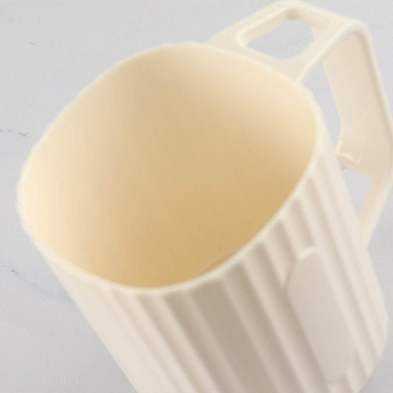 Vertical Ribbed Bathroom Tumbler Mouthwash Cup Plastic Cup