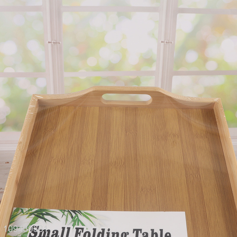Top selling bamboo folding serving table with handles