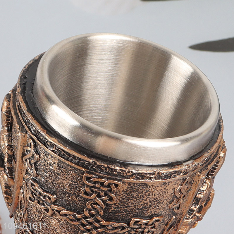 Low price 50ml resin crafts stainless steel cup wine cup
