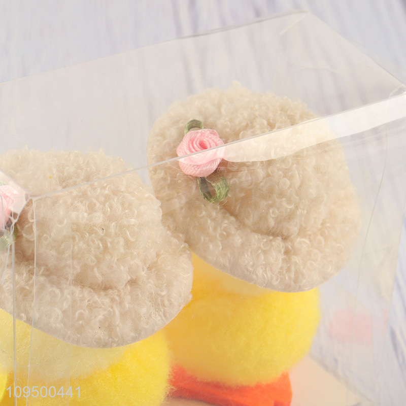 Latest products 2pcs yellow chick ornaments for tabletop decor