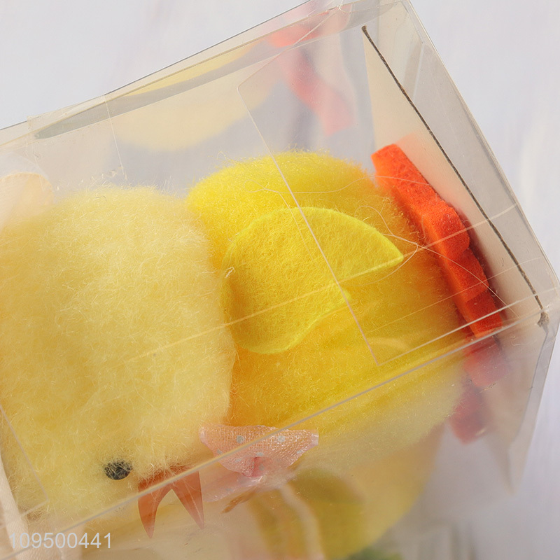 Latest products 2pcs yellow chick ornaments for tabletop decor