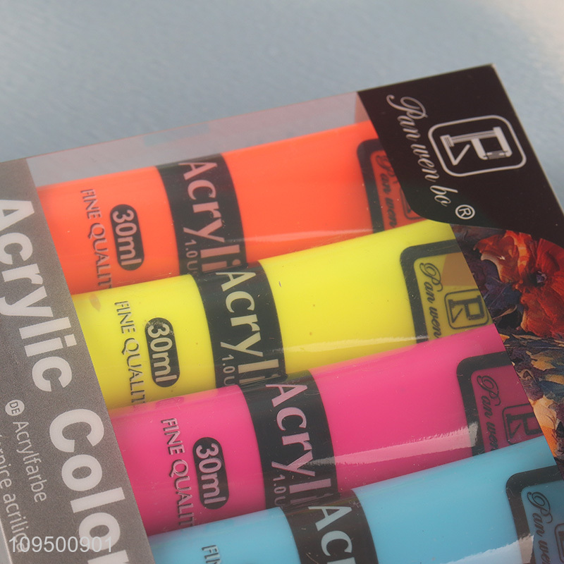 New arrival 6colors fluorescent acrylic paint set