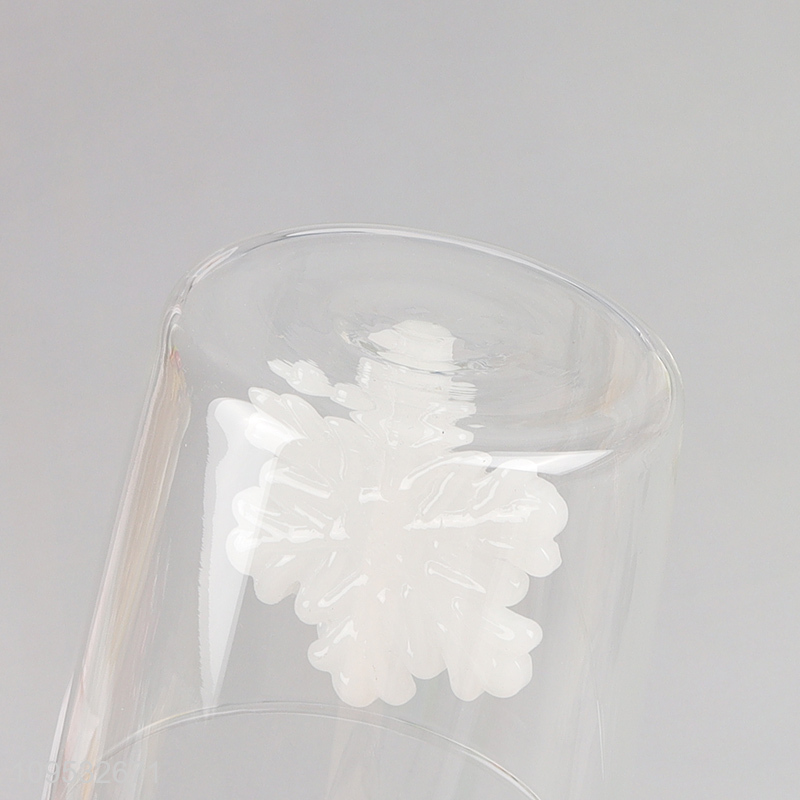 Wholesale snowflakes glass water cup drinking cup