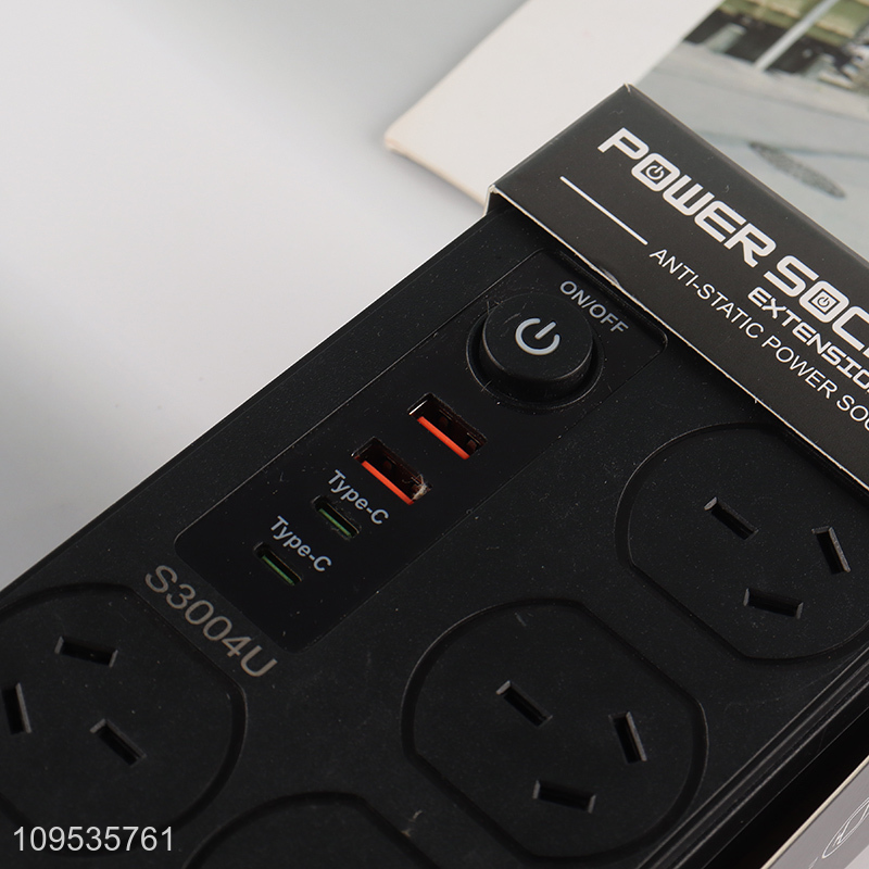 Top selling black multifunctional extension power socket