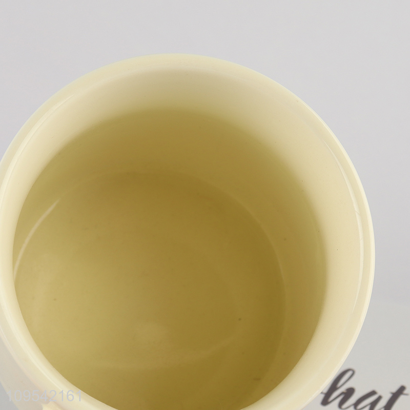 China wholesale cartoon cat ceramic water cup with straw