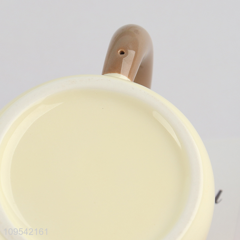 China wholesale cartoon cat ceramic water cup with straw